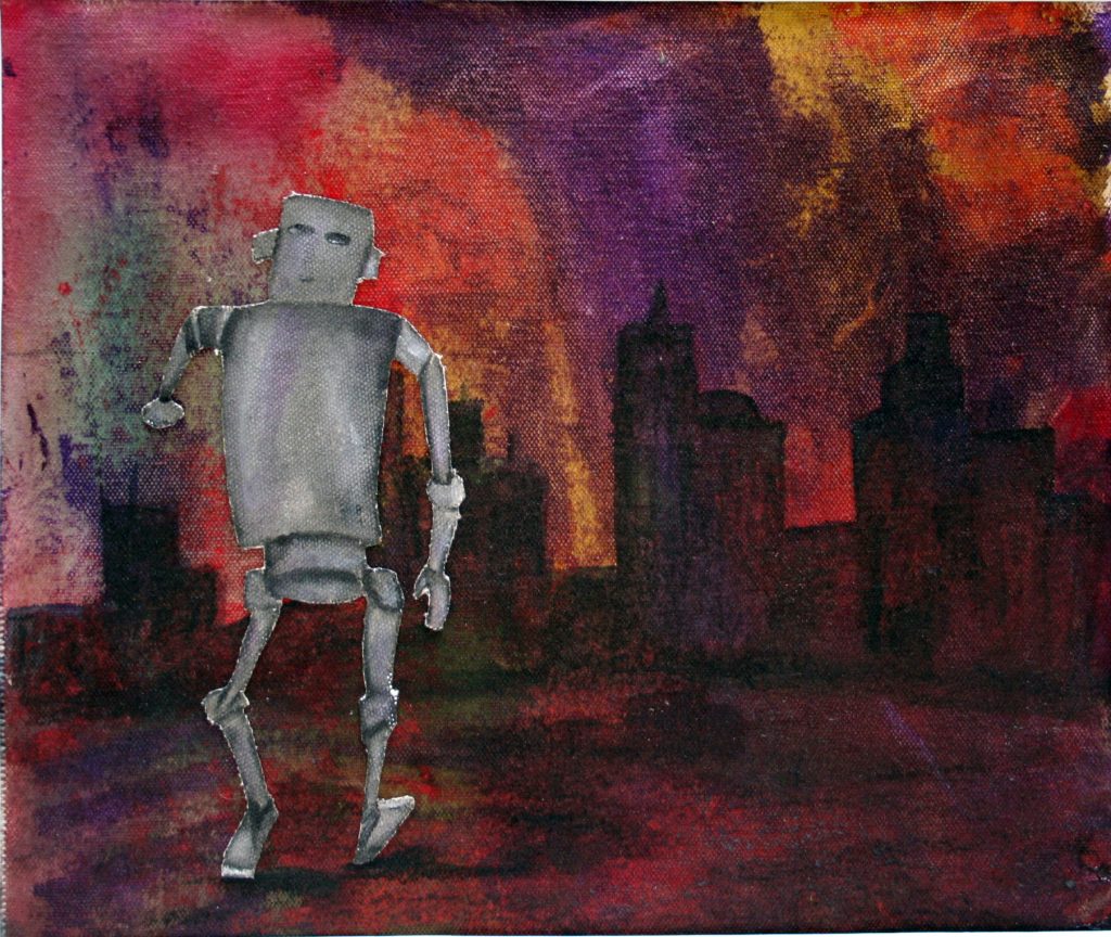 strutting robot (16x20 with matte)