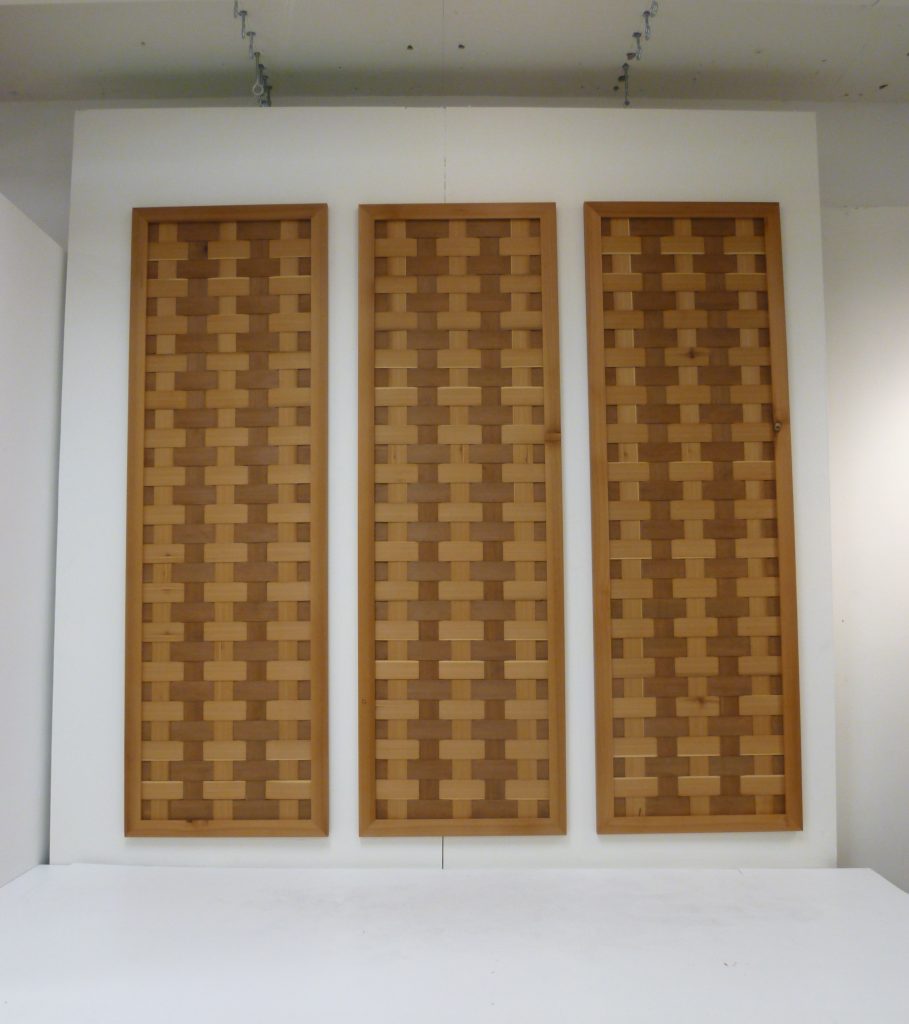 cedar panels on wall