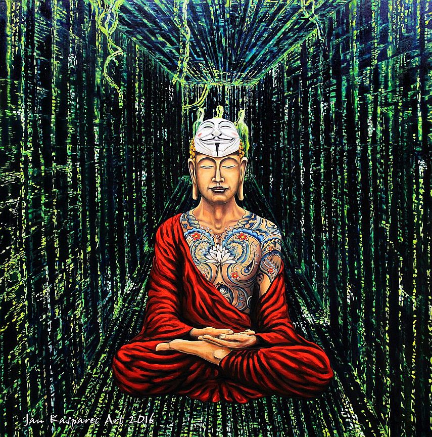 Buddha in matrix logo resized