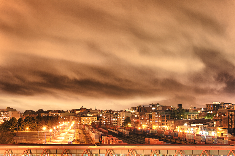 East Vcr at night