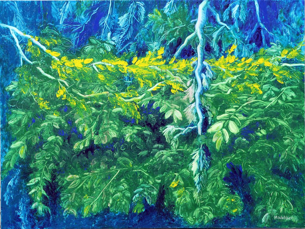 Yellow Interlude 2, 30"h x 40"w, oil:canvas, 2014, MWebber