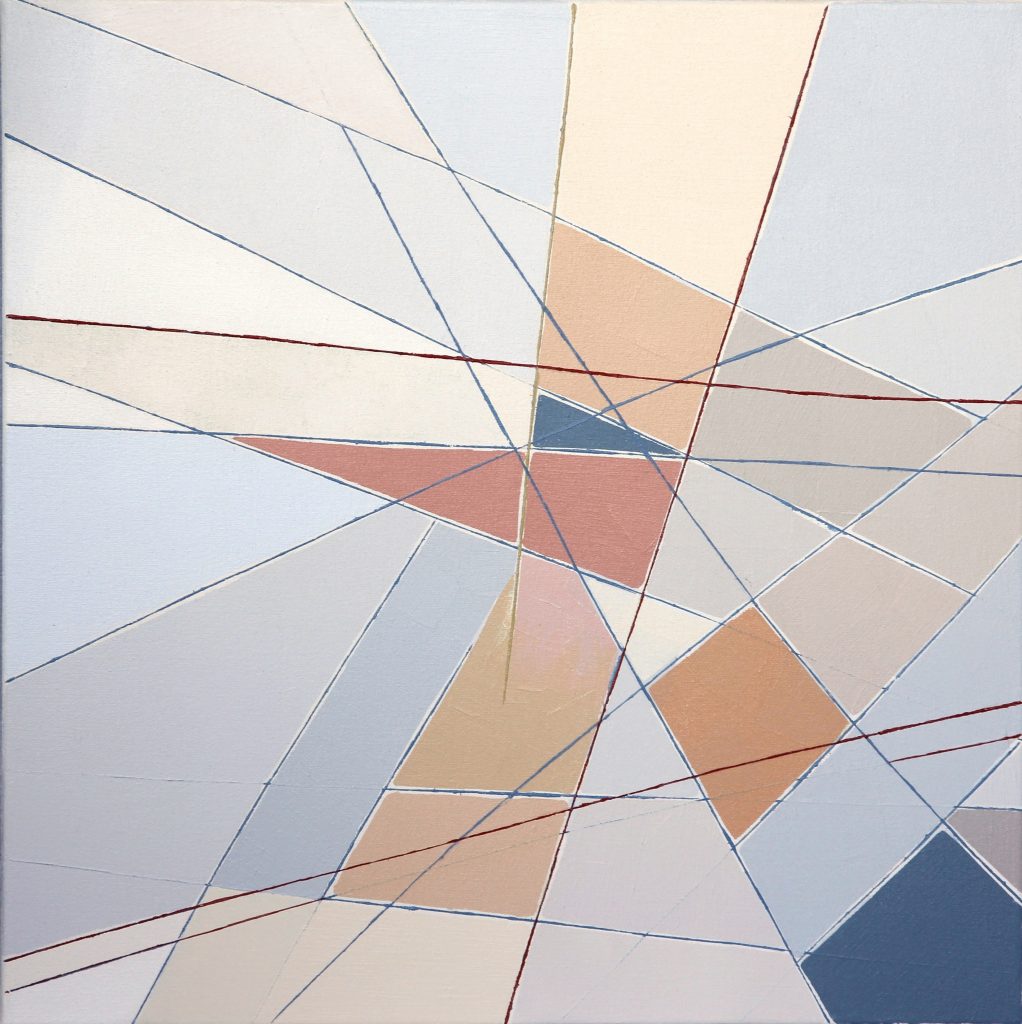 Ellen Bang, Untitled (red and blue wedges)