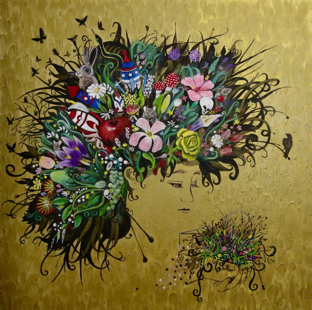 Apocalyptic Bouquet - Spring 30" x 30"- acrylic on canvas