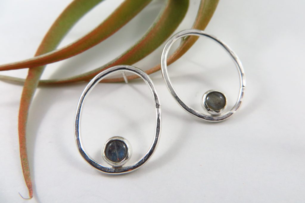 Birds Nest Earring with Labradorite 2