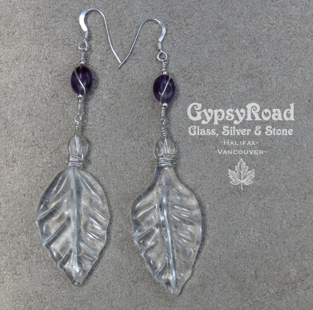 Janelle Tyler--Glass Leaf Earrings