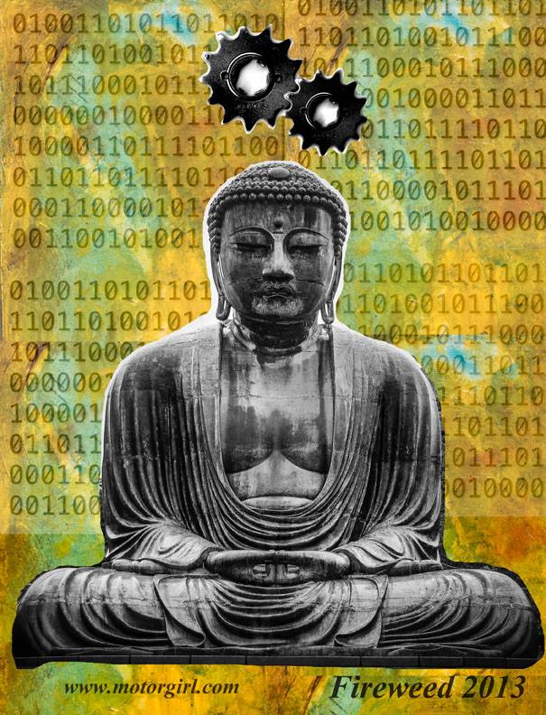 Binary Buddha many sizes available as a PRINT