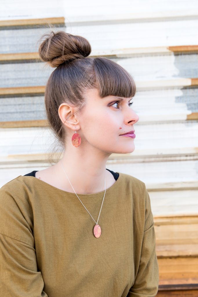 Oval Earrings & Necklace Smaller